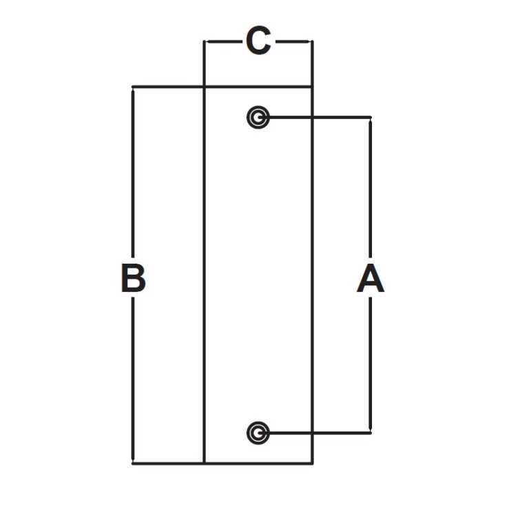 Disegno quotato 1019AEC Placca avvolgitore in acciaio inox senza foro AISI 430