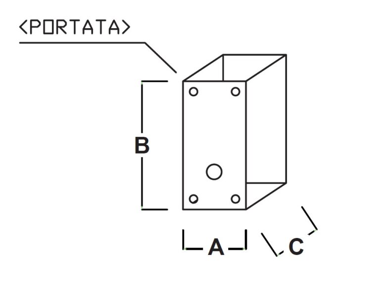 Disegno quotato 103530/50/80CA Cassetta per arganello